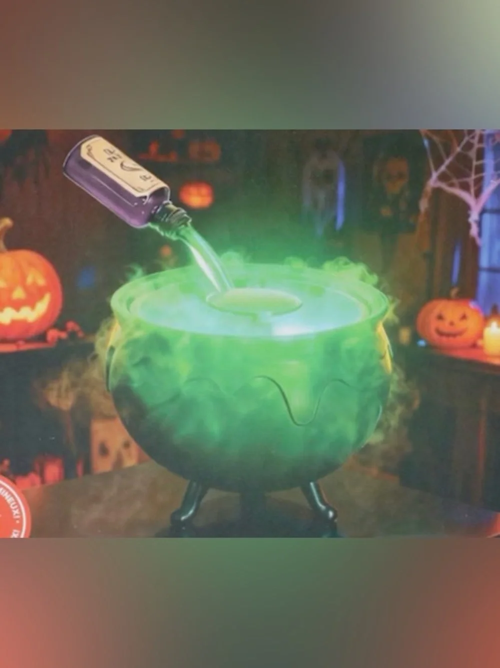 Halloween Green Cauldron Party Fog Machine, Light Up Cauldron Fog Mister